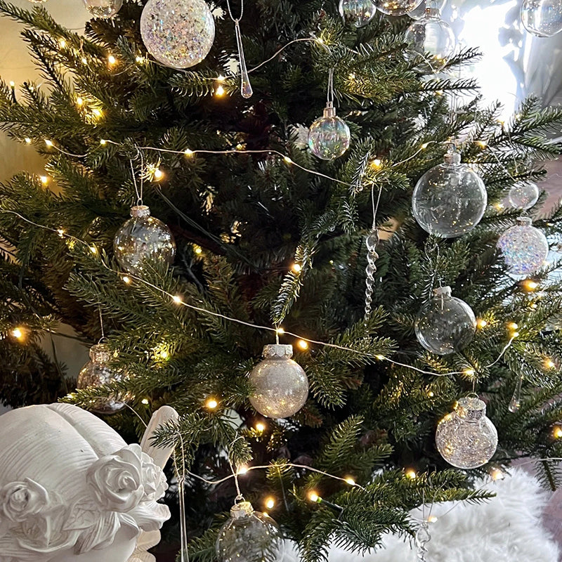 6Pcs Clear Plastic Fillable Christmas Ball Ornaments
