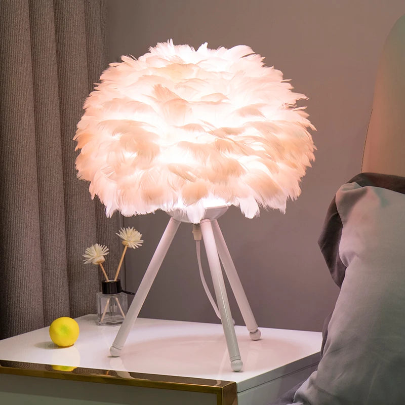 Nordic Modern Feather Glow Table Lamp