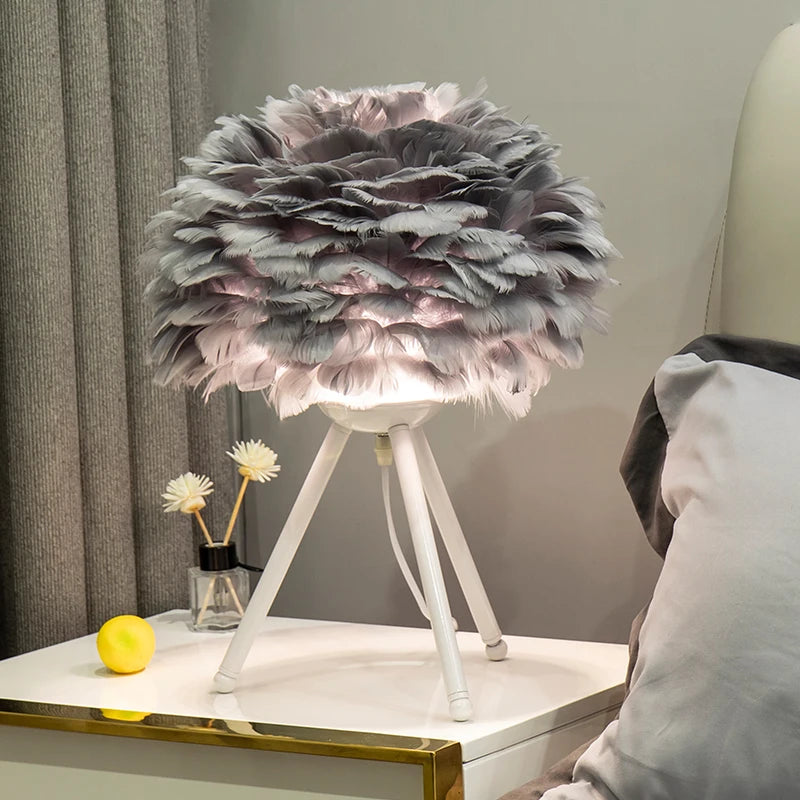 Nordic Modern Feather Glow Table Lamp