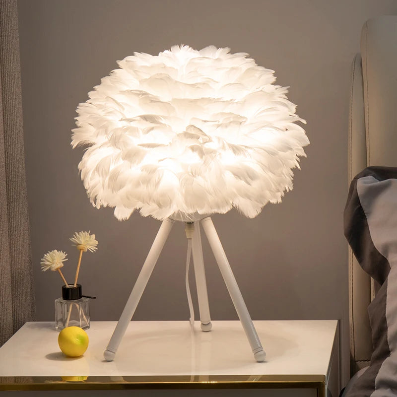 Nordic Modern Feather Glow Table Lamp