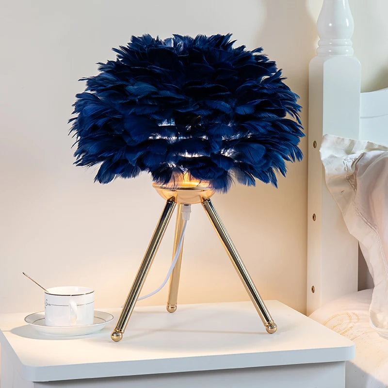 Nordic Modern Feather Glow Table Lamp