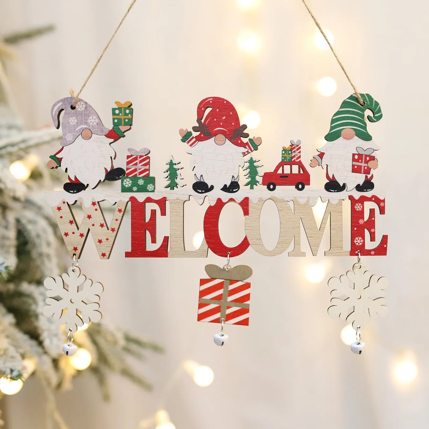 2024 Wooden Christmas Pendants Door Wall