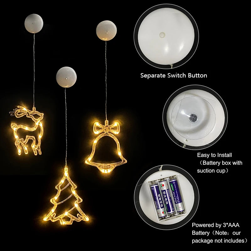 Christmas LED Light Window Hanging Ornaments Decoration