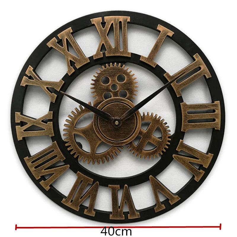 Retro Style Wooden Wall Clock