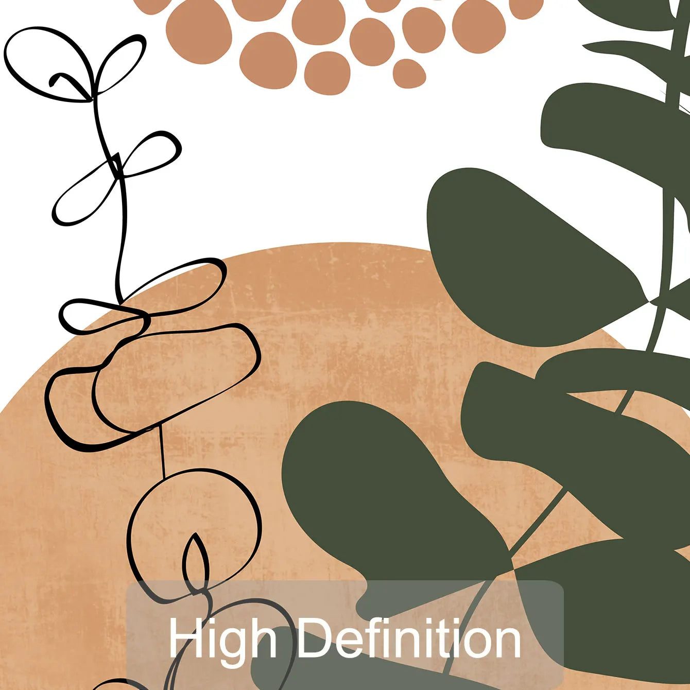 3pcs Modern Boho Abstract Shape Plant Poster