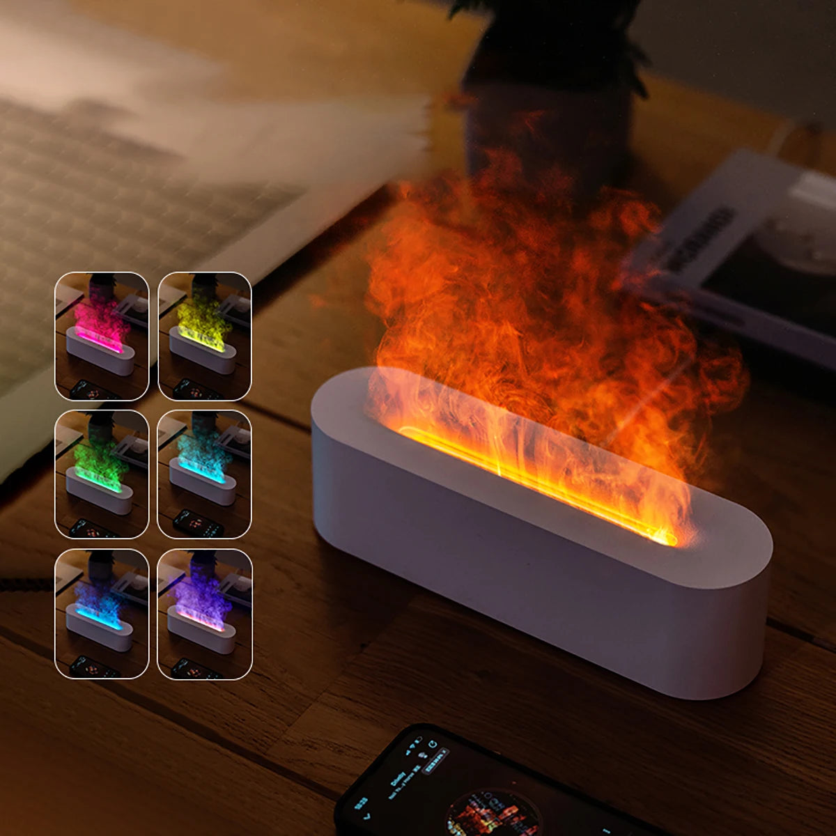 Newest RGB Flame Humidifier USB Desktop
