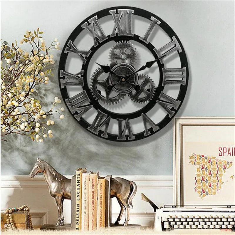 Retro Style Wooden Wall Clock
