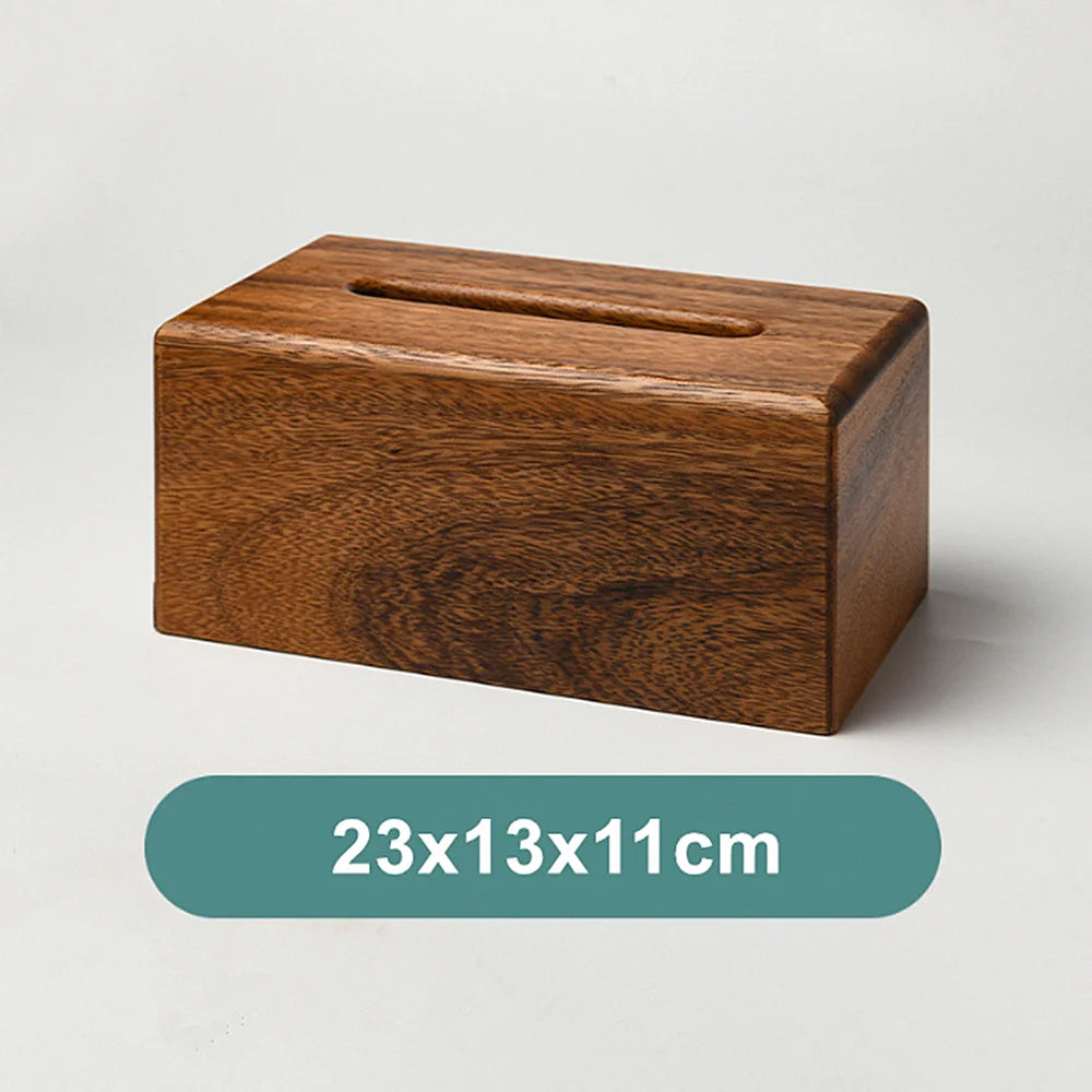 Black Walnut Wooden Tissue Box – Elegant Dining Table Paper Holder