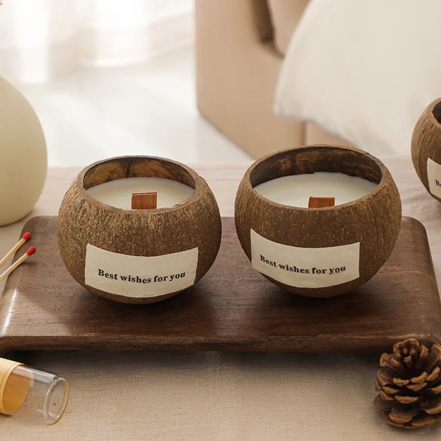 Natural Coconut Shell Scented Candle