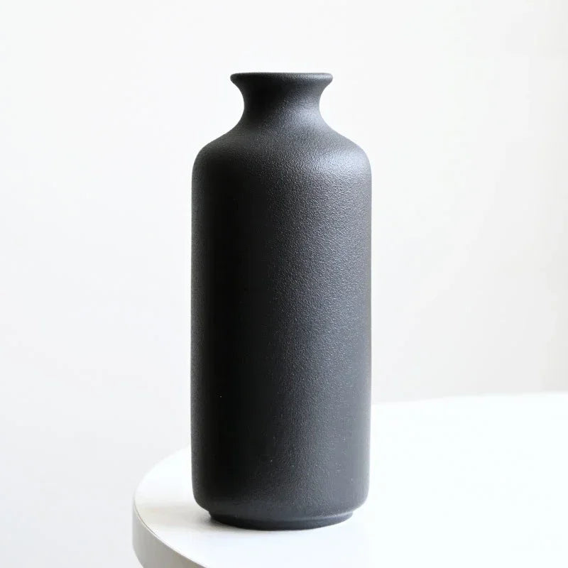 Minimalist Ceramic Nordic Black Decor Vase