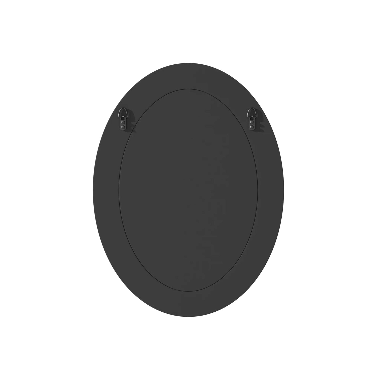 Large Oval Wall Mirror 32″ × 24″ – Baroque Silver Glass Vanity Mirror with Brass Edge Frame for Modern Home Decor