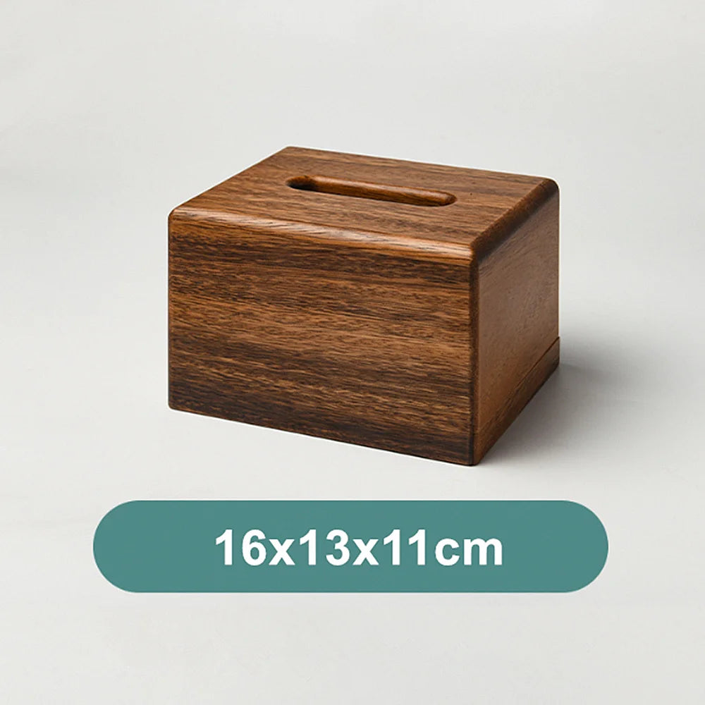 Black Walnut Wooden Tissue Box – Elegant Dining Table Paper Holder