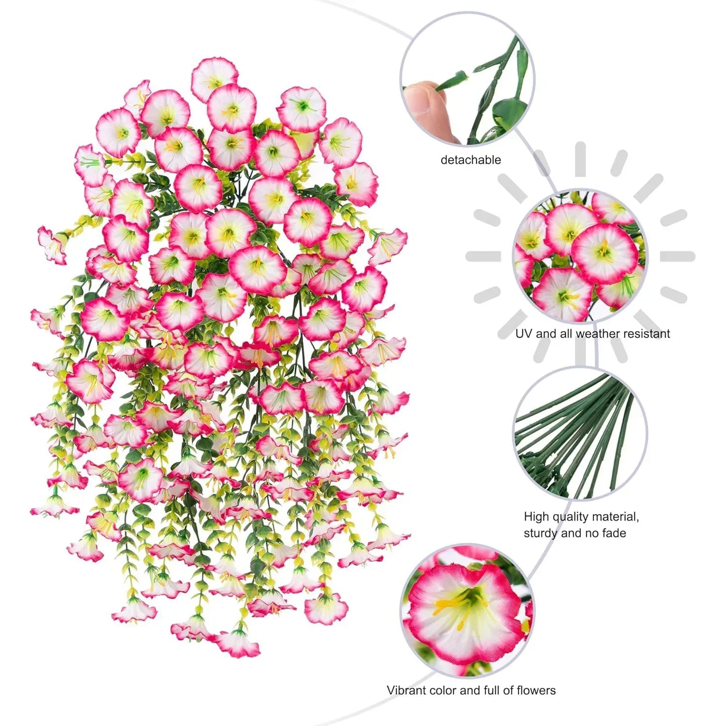 UV-Resistant Artificial Hanging Flowers & Plants – For Home Decor