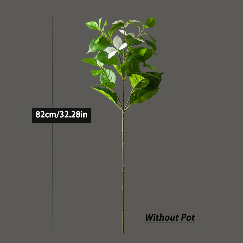 82–144cm Large Artificial Ficus Tree – Tall Faux Magnolia & Banyan Plant for Home & Garden Décor