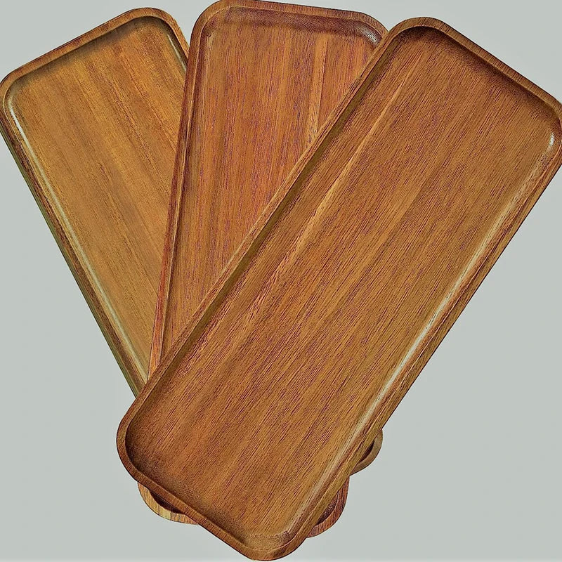 Wooden Round Tray Home Decor Food Items