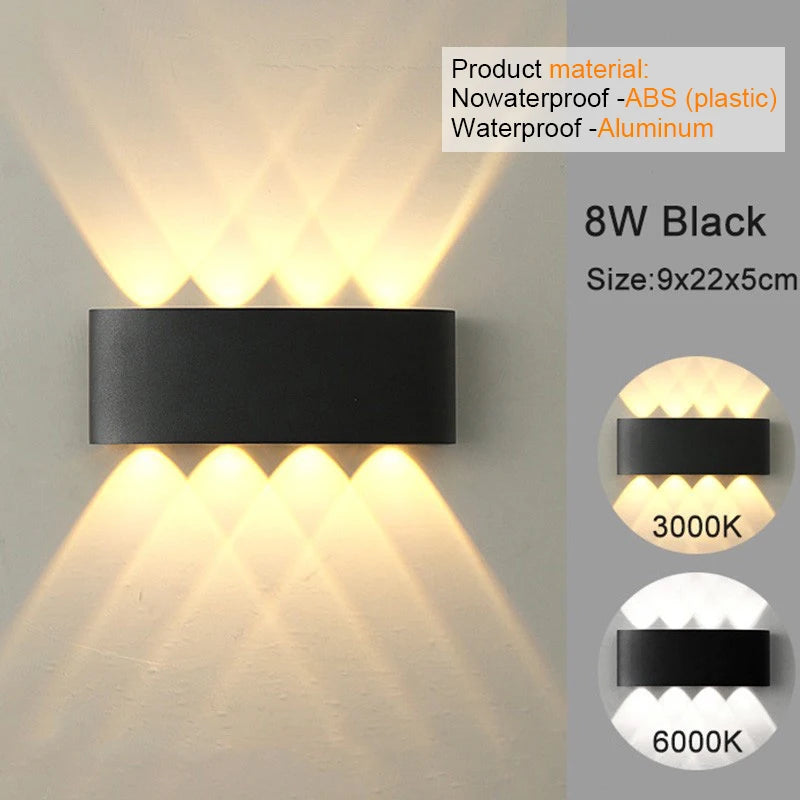 Modern LED Wall Sconce – White Up & Down Wall Mount Light for Indoor & Outdoor Decor