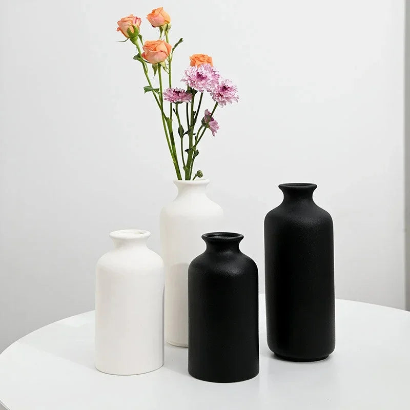 Minimalist Ceramic Nordic Black Decor Vase