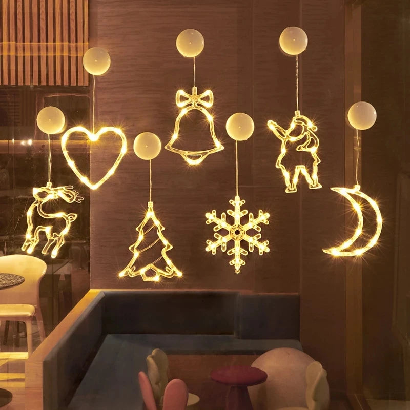 Christmas LED Light Window Hanging Ornaments Decoration