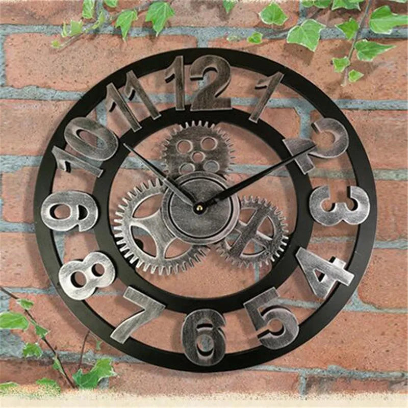 Retro Style Wooden Wall Clock