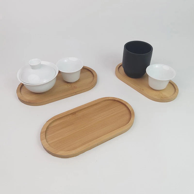 Wooden Round Tray Home Decor Food Items