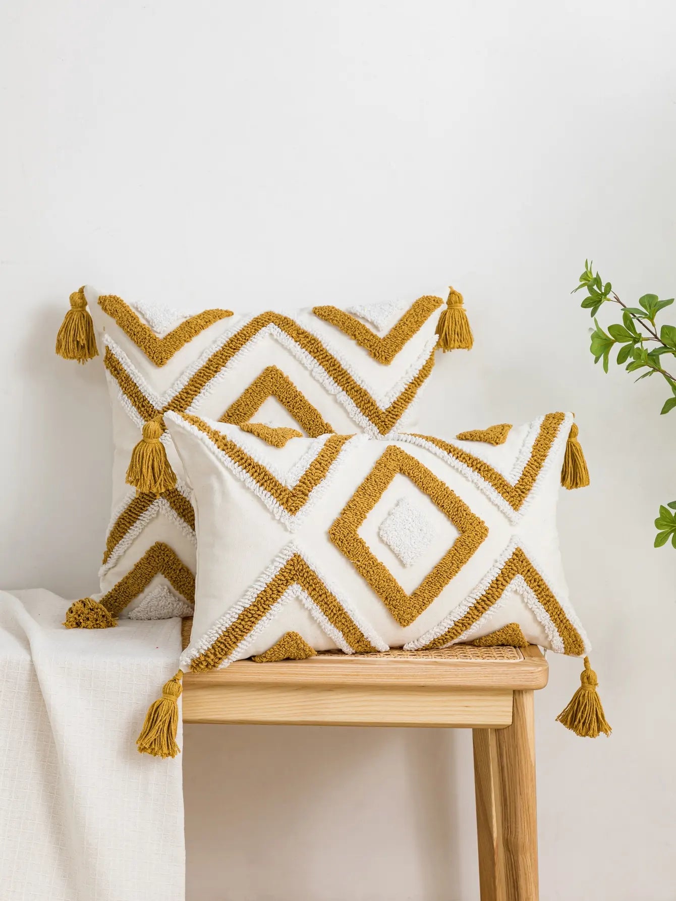 One Geometric line pattern cotton sail pillow cover