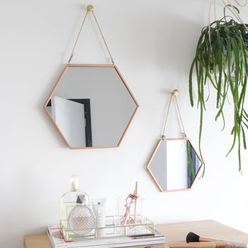 Hexagon Decor Wall Hanging Mirror