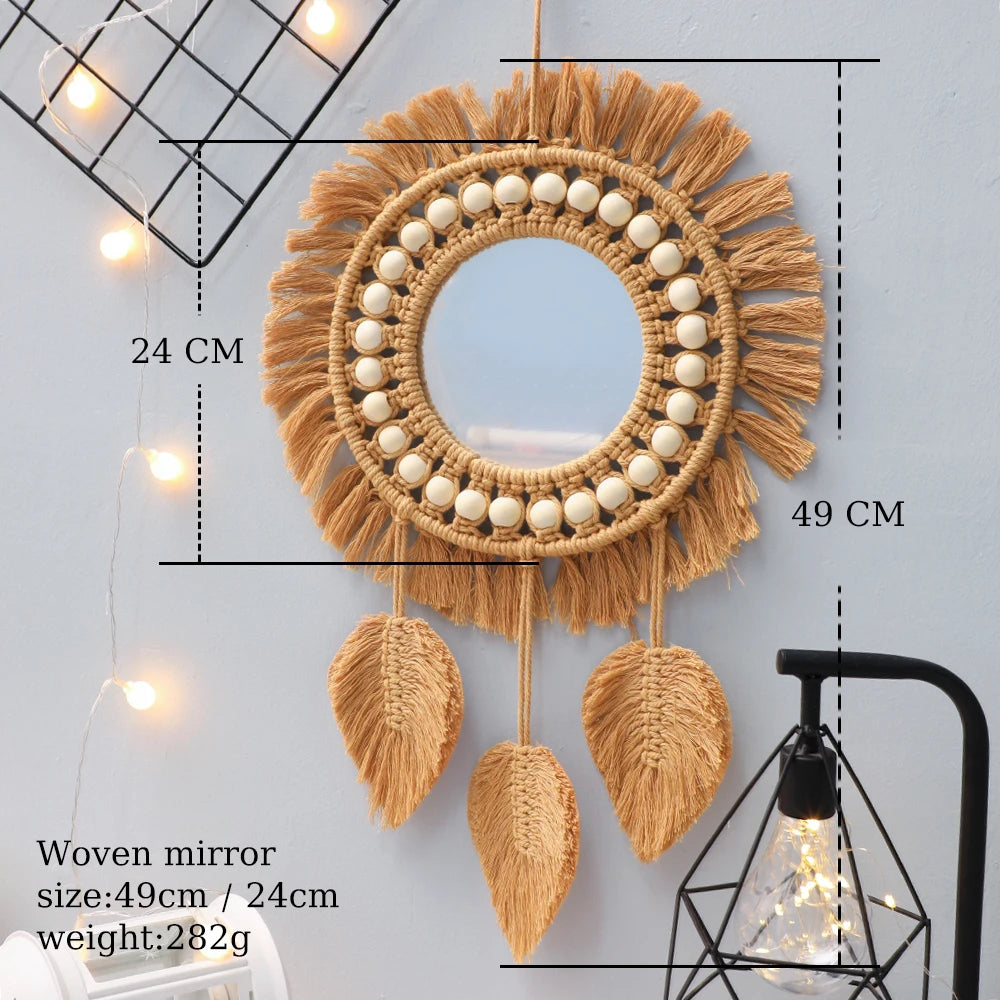 Macrame Round Decorative Mirror