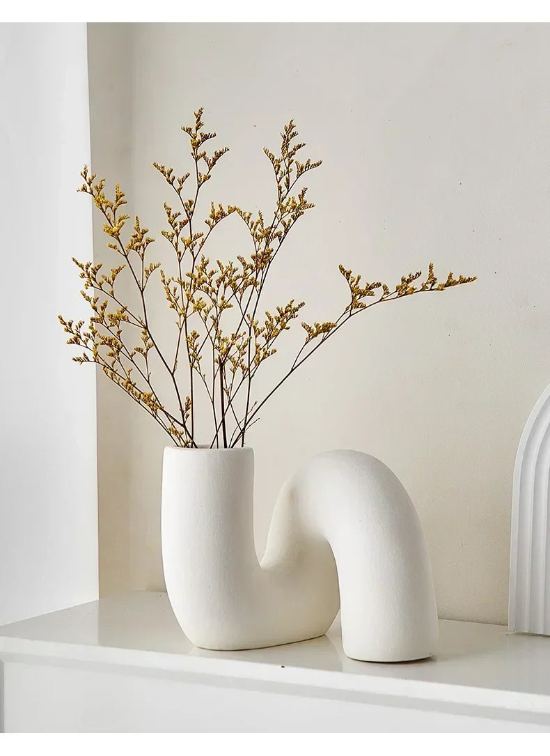 Curved Art Ceramic Vase