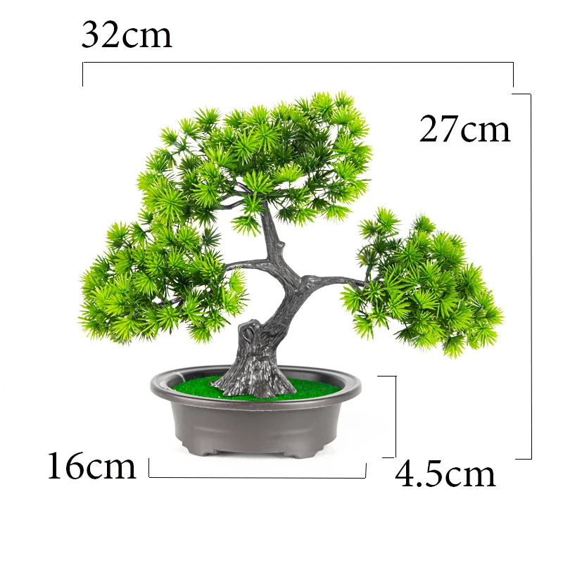 27cm Artificial Pine Bonsai Tree – Realistic Faux Plant for Home & Desktop Decor