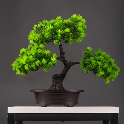 27cm Artificial Pine Bonsai Tree – Realistic Faux Plant for Home & Desktop Decor