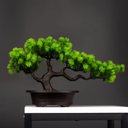 27cm Artificial Pine Bonsai Tree – Realistic Faux Plant for Home & Desktop Decor