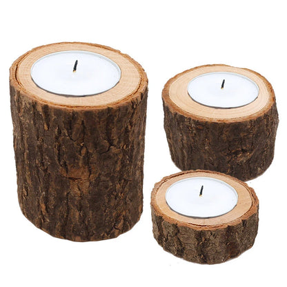 Wooden Table Decor Candle Holder