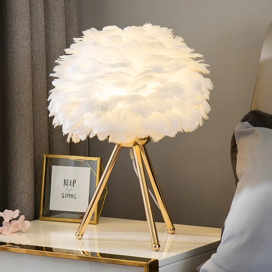 Nordic Modern Feather Glow Table Lamp