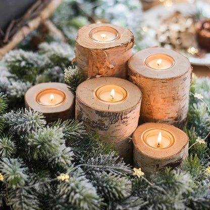 Wooden Table Decor Candle Holder