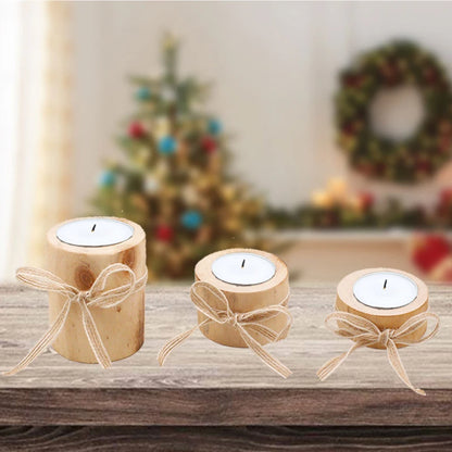 Wooden Table Decor Candle Holder