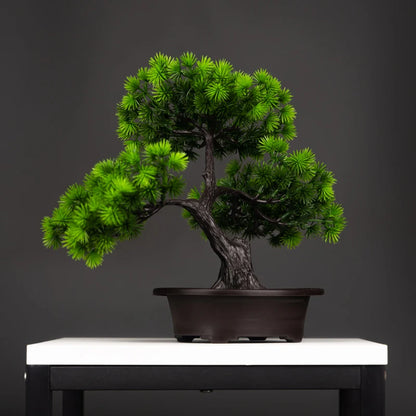 27cm Artificial Pine Bonsai Tree – Realistic Faux Plant for Home & Desktop Decor