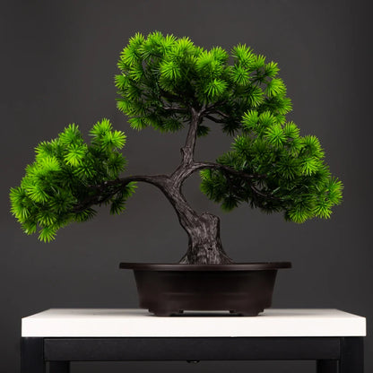 27cm Artificial Pine Bonsai Tree – Realistic Faux Plant for Home & Desktop Decor