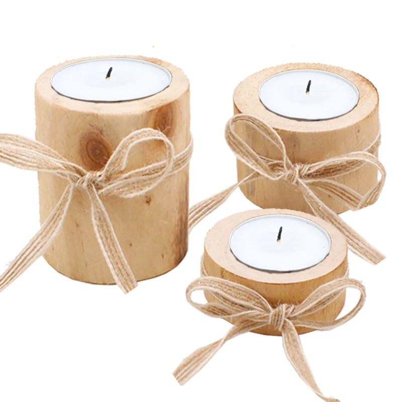 Wooden Table Decor Candle Holder