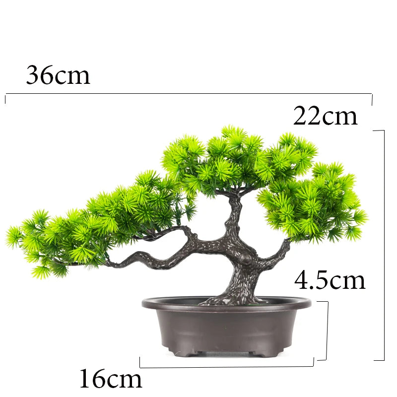 27cm Artificial Pine Bonsai Tree – Realistic Faux Plant for Home & Desktop Decor