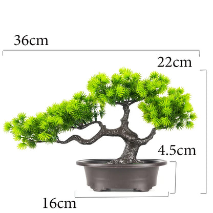 27cm Artificial Pine Bonsai Tree – Realistic Faux Plant for Home & Desktop Decor