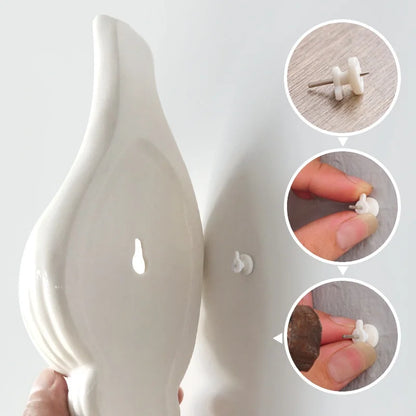 1Pc Amagogo Modern White Ceramic Sea Shell Conch Flower Vase Wall Hanging Home Decor