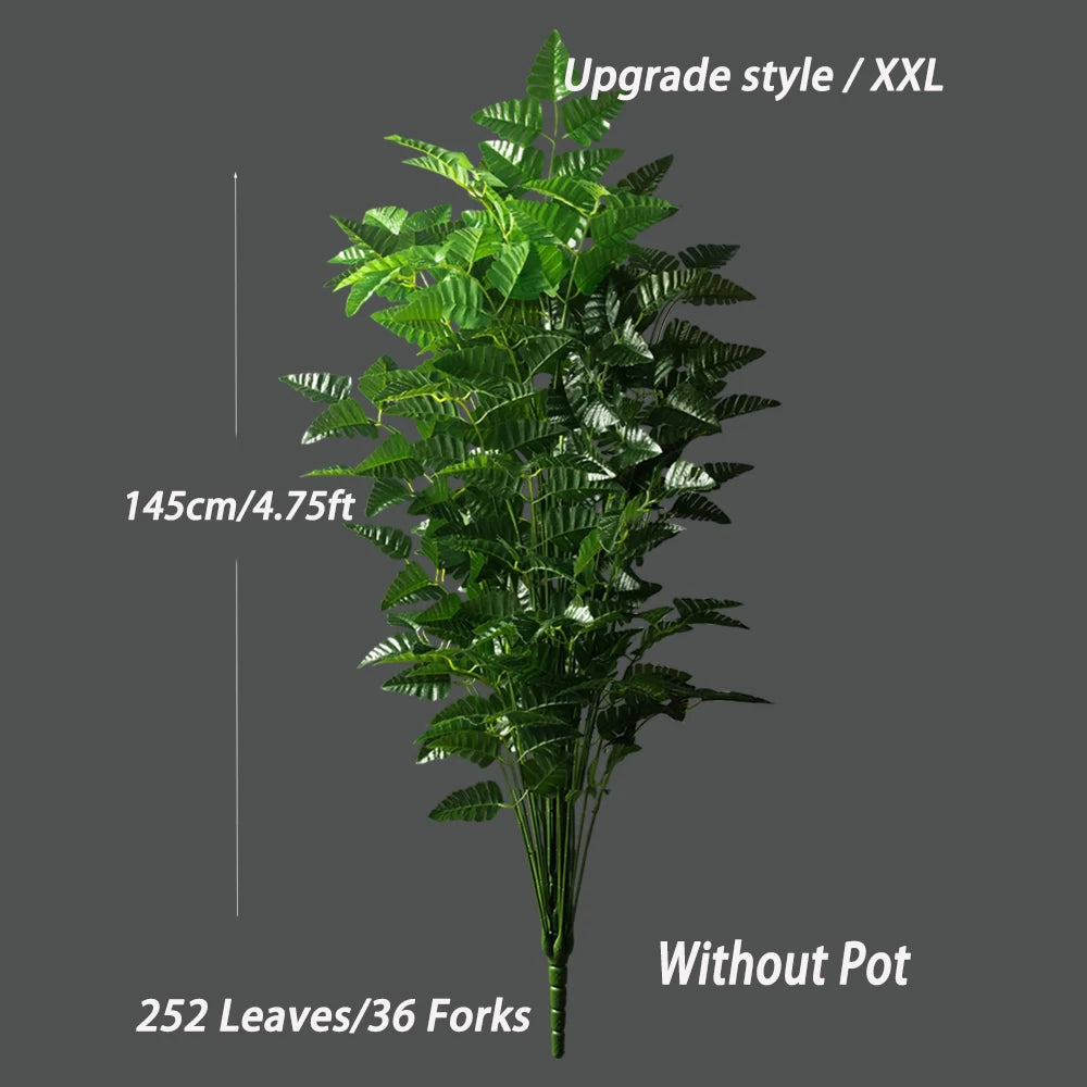 65–145cm Large Artificial Persian Leaf Tree – Tropical Faux Palm & Monstera Plant for Home & Garden Decor