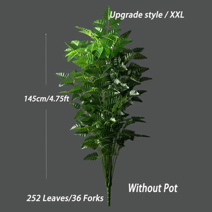 65–145cm Large Artificial Persian Leaf Tree – Tropical Faux Palm & Monstera Plant for Home & Garden Decor
