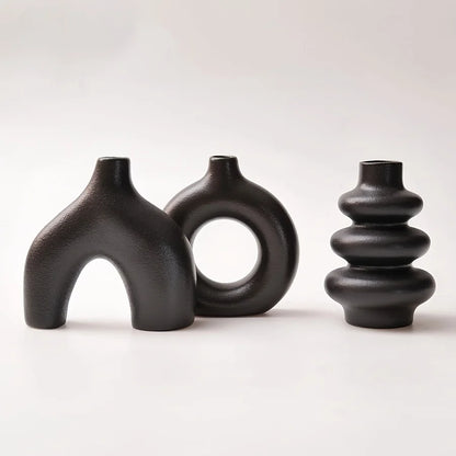 Bohemian Ceramic Vase Set – Elegant Decorative Home Décor for Living Room, Bedroom, Wedding & Table Display