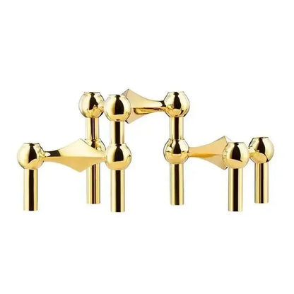 Nordic Silver Molecular Candle Holder – Modern Metal Candlestick Centerpiece for Home Décor & Gifts
