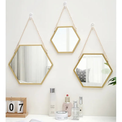 Hexagon Decor Wall Hanging Mirror