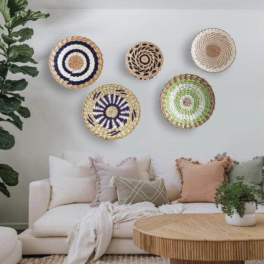 Decor Woven Wall Round Basket Art Decoration