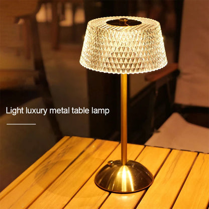 Rechargeable LED Touch Control Glass Night Lamp – Bedside Table Light for Bedroom, Study & Ambient Decoration