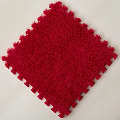 30×30CM Soft Plush Kids Play Mat – Interlocking Puzzle Floor Tiles, Warm Exercise & Decorative Carpet for Children