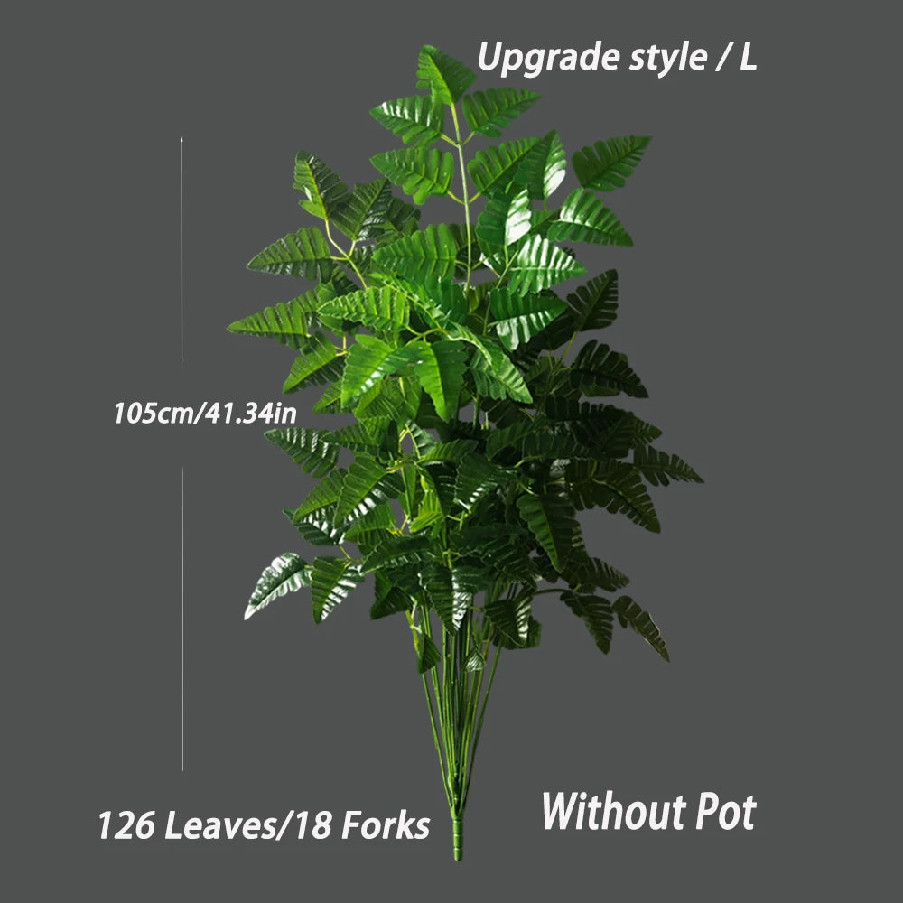 65–145cm Large Artificial Persian Leaf Tree – Tropical Faux Palm & Monstera Plant for Home & Garden Decor